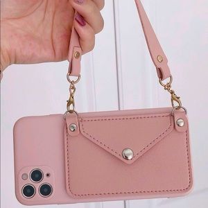 iPhone 7/8/SE2 faux leather case with card holder